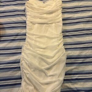 Princess Polly Cream Sheath Dress Ruched Sweetheart